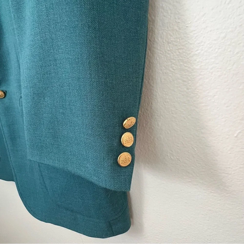 Stafford Blazer Sport Coat Jacket Mens 42L Green Wool Polyester Vent Fully Lined